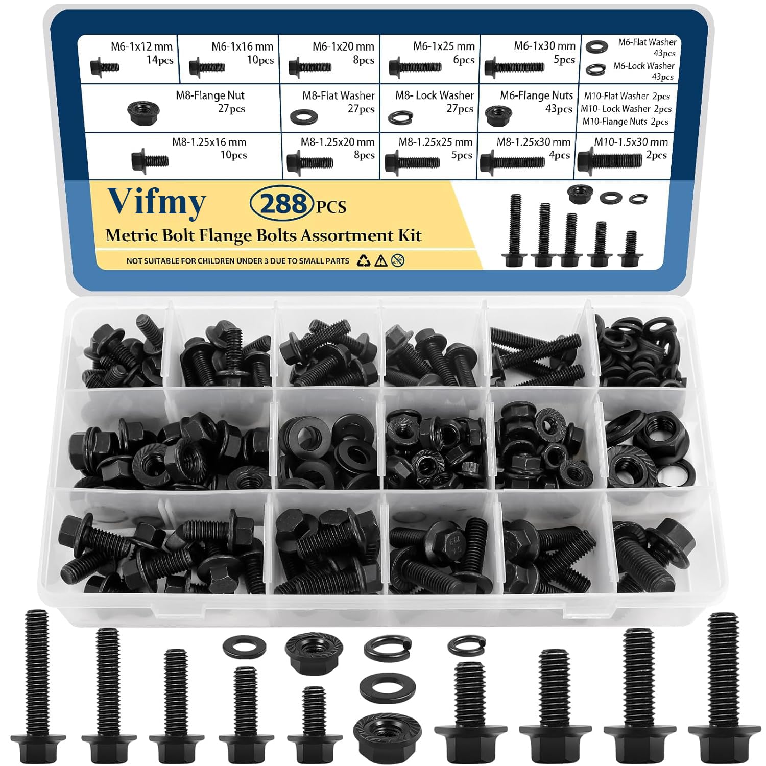 Stainless Steel Flange Bolt & Nut Kit - 288 Pcs -15