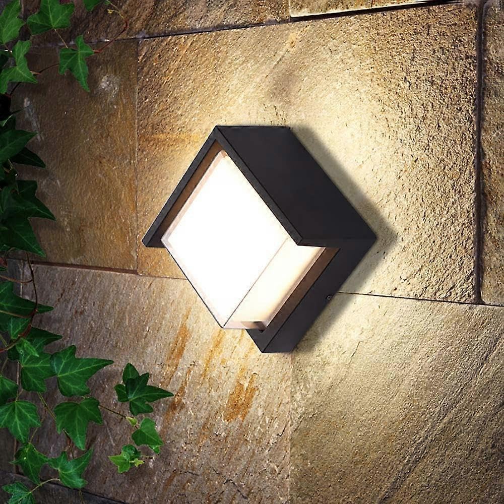 Joyhappst Image Color Modern Outdoor Led Wall Light Waterproof Ip65 Anthracite Aluminum Lighting Decoration Light For Yard Garden Terrace Close Wall Pathway Patio Villa Cor