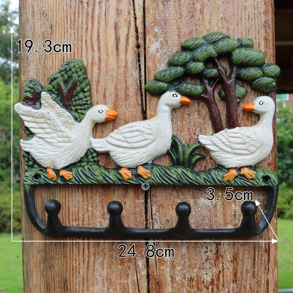 Ganci appendiabiti da parete in ghisa, ganci decorativi da parete rustici for interni ed esterni for appendere cappotti, chiavi, porta attrezzi