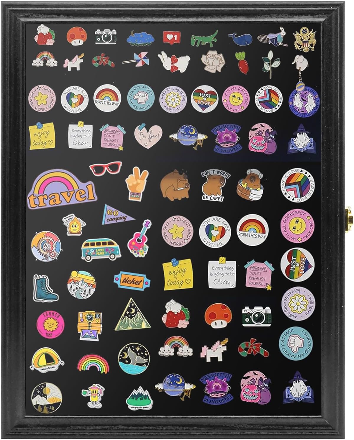 PiaoHao19x14 Pin Display Case Pin Collection Display Case with 98% UV Protection Acrylic Door for Military Medals, Jewelry Pins, Pin Gift, Insignia Ribbons, Beach Tags, Pin Collectibles