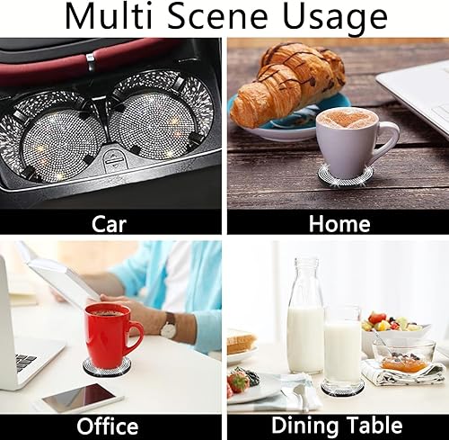 Miniatura 5 de 4 posavasos para auto, accesorios universales para el interior del auto para mujer, silicona antideslizante de 2.75 pulgadas, a prueba de golpes, a