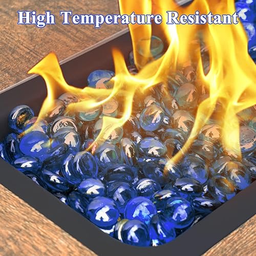 Miniatura 6 de GASPRO Vidrio de fuego de 10 libras para hoguera de propano, cuentas de vidrio de 34 pulgadas para mesa de hoguera, rocas de vidrio para decoración