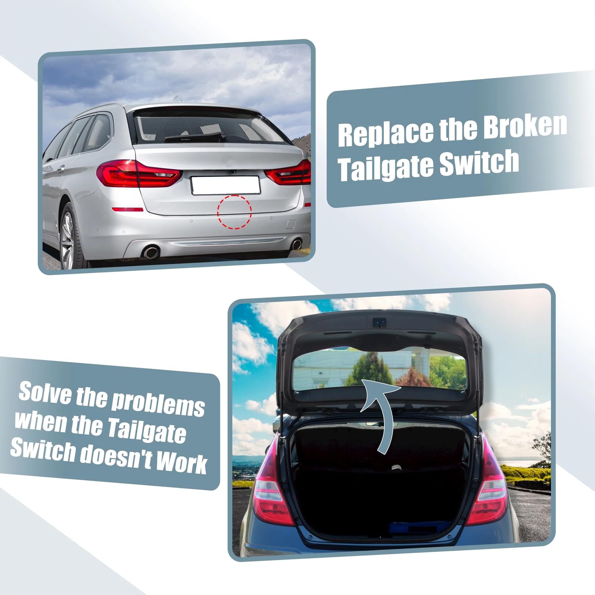 51247118158 Interruptor de tirador de portón trasero, abrelatas para maletero, compatible con 1er E82 E88, serie 3 E90 E91 E92 E93, 5 E60 E61, X1 E84 X5 E70 X6 E71