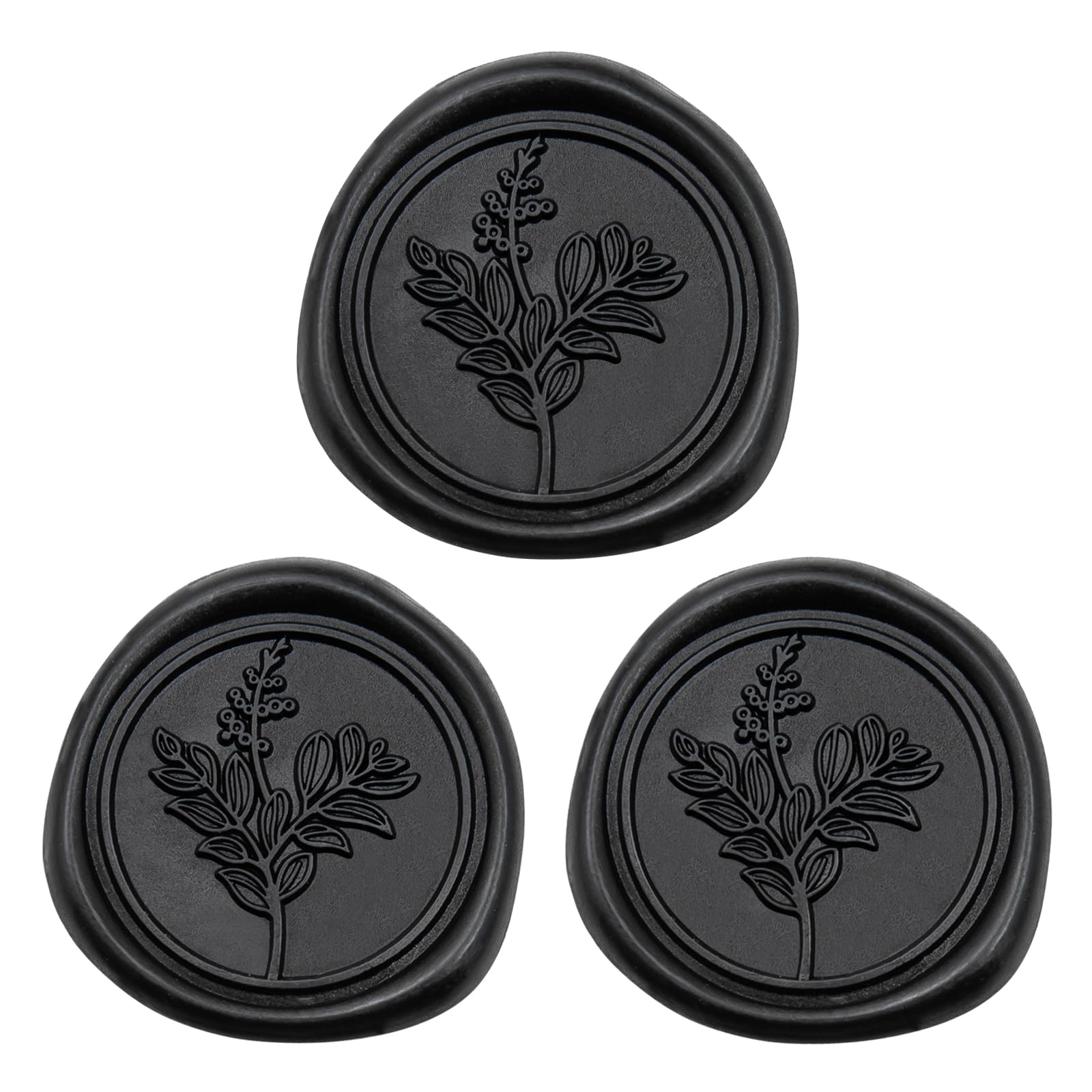 Uwilowe 60 Pcs Black Wax Seal Stickers, Wedding Invitation Accessories Wax Stickers - Peferct for Wedding Accessories Sticker, Gift Box Craft Wrapping