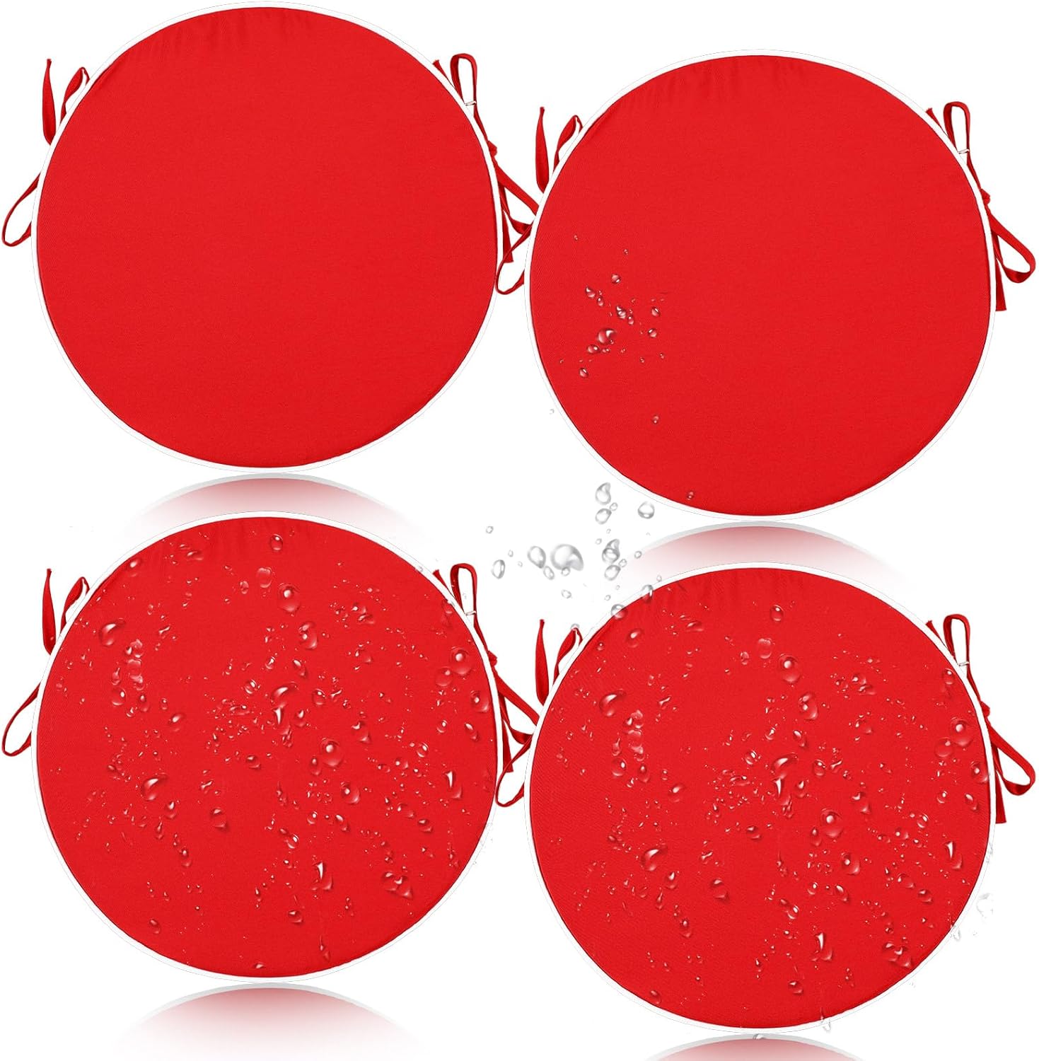 Kigley 4 Pcs 15 Inch Outdoor Round Bistro Chair Cushions