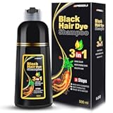 MEIDU Black Hair Dye Shampoo 3 in 1, Shampoo for Color Treated Hair 100% Gray Coverage for Women Men, Natural Herbal Ingredients Champu Para Canas pintar el pelo 500ml