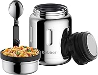 Vista 10 de BOBBER Termo aislado de acero inoxidable de 24 onzas para alimentos calientes con boca extra ancha, cuchara y tazón integrados, mantiene la comida