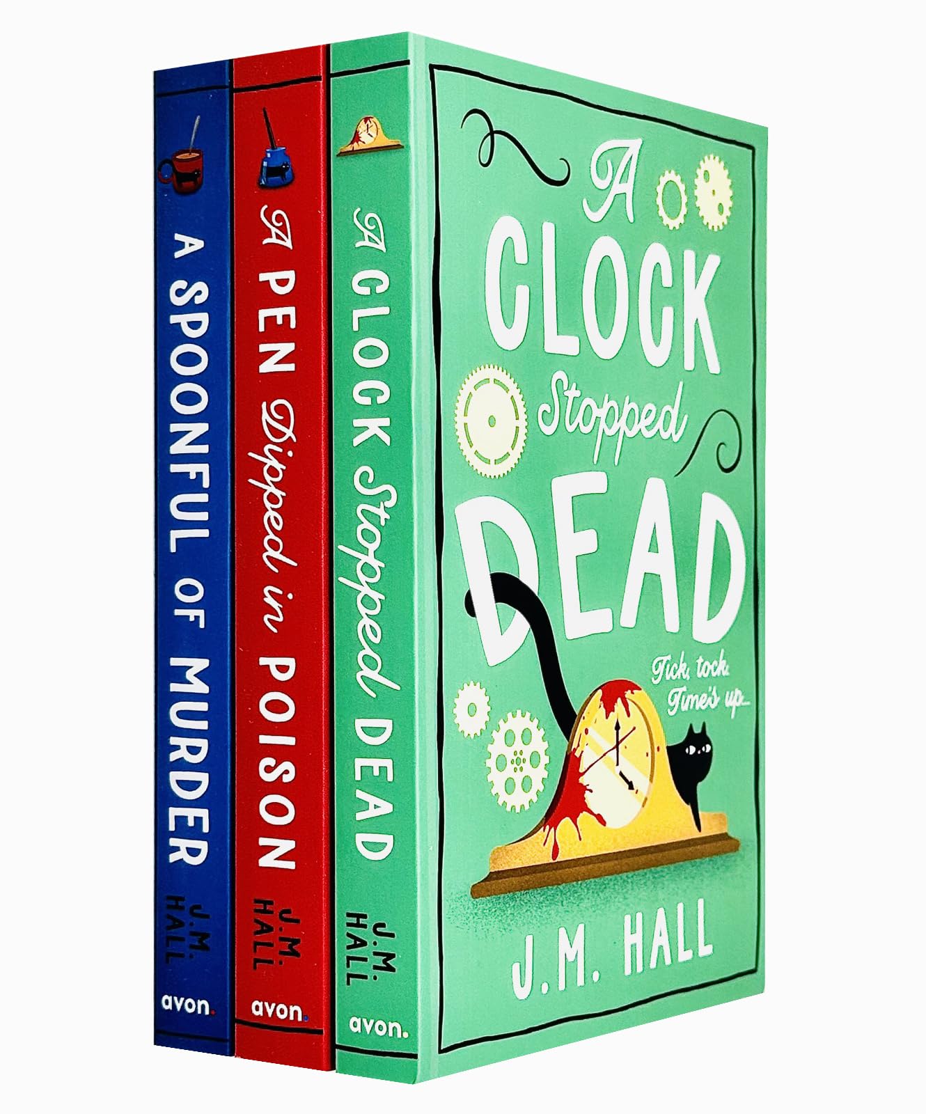 J.M Hall 3 Books Collection Set (A Spoonful of Murder, A Pen Dipped in Poison & A Clock Stopped Dead)