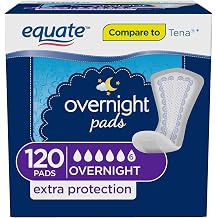 Equate Options Womens Incontinence Pads, Unscented, Ultimate Absorbency, Extra Coverage 120 Count
