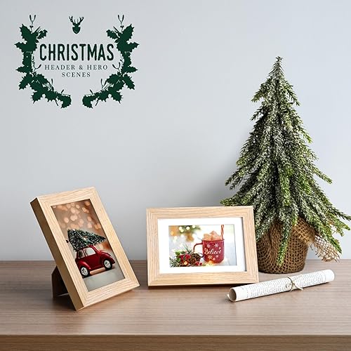 Vista 69 de KINLINK Marco de fotos A4 natural, de madera maciza con plexiglás acrílico para fotos A5 con paspartú o A4 sin paspartú, marco de fotos para mesa