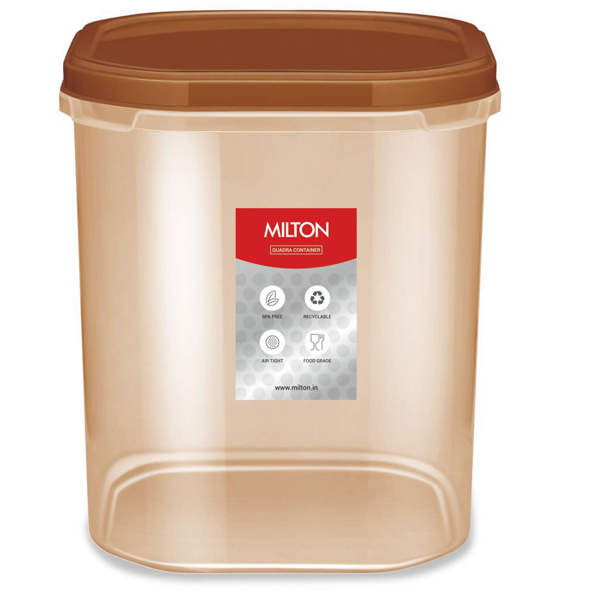 MILTON Quadra 22 Modular Multi-Purpose Plastic Containers with Lid, 22 Litre, Brown, Kitchen Storage Box for Spices, Atta, Grains Organizers, Transparent Dabba (B08519HHFL) Amazon Price History, Amazon Price Tracker