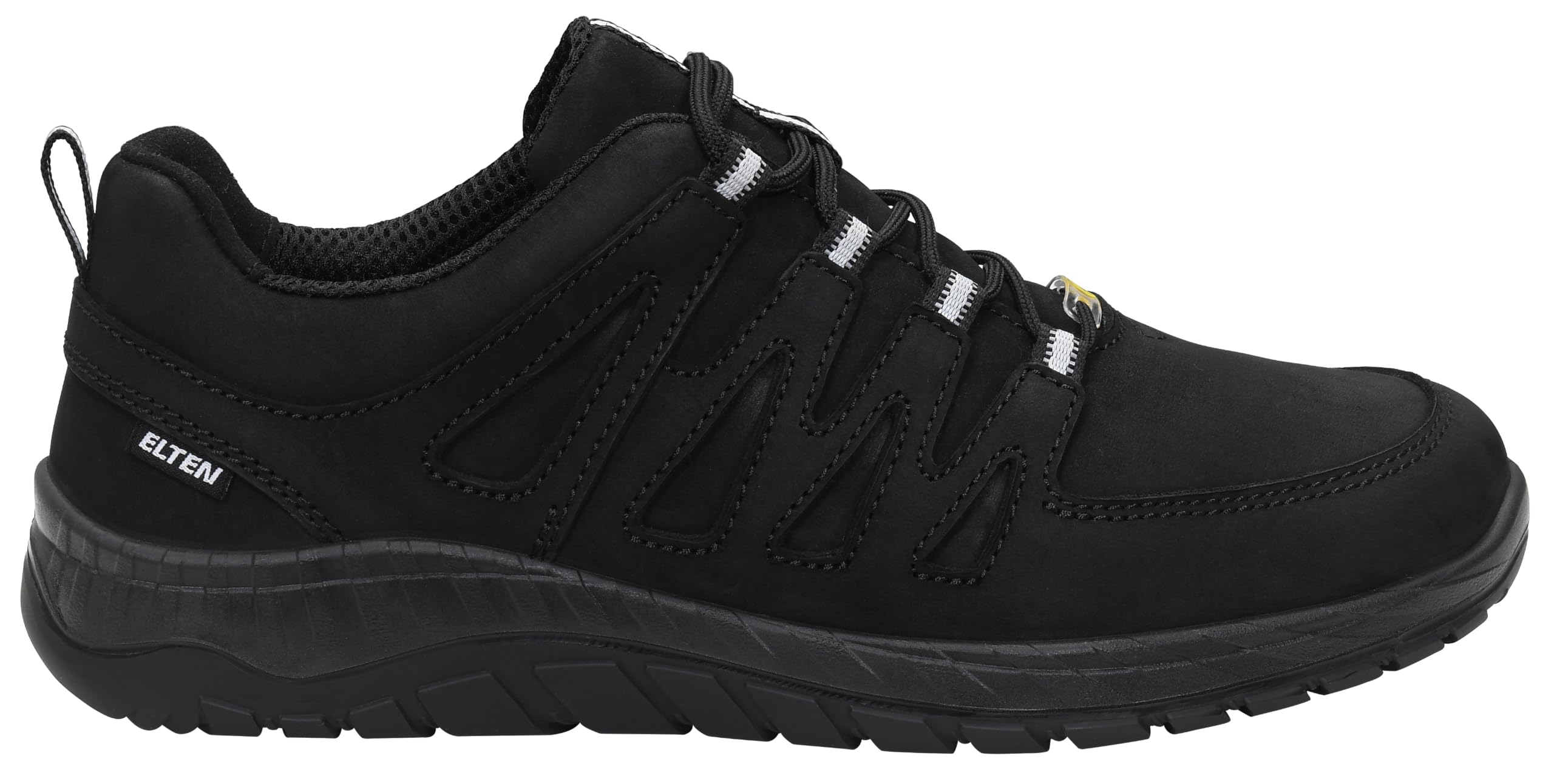 ELTEN Maddox Black Leather Low ESD O2 | Berufsschuhe für Damen & Herren, ohne Schutzkappe, leicht, atmungsaktiv