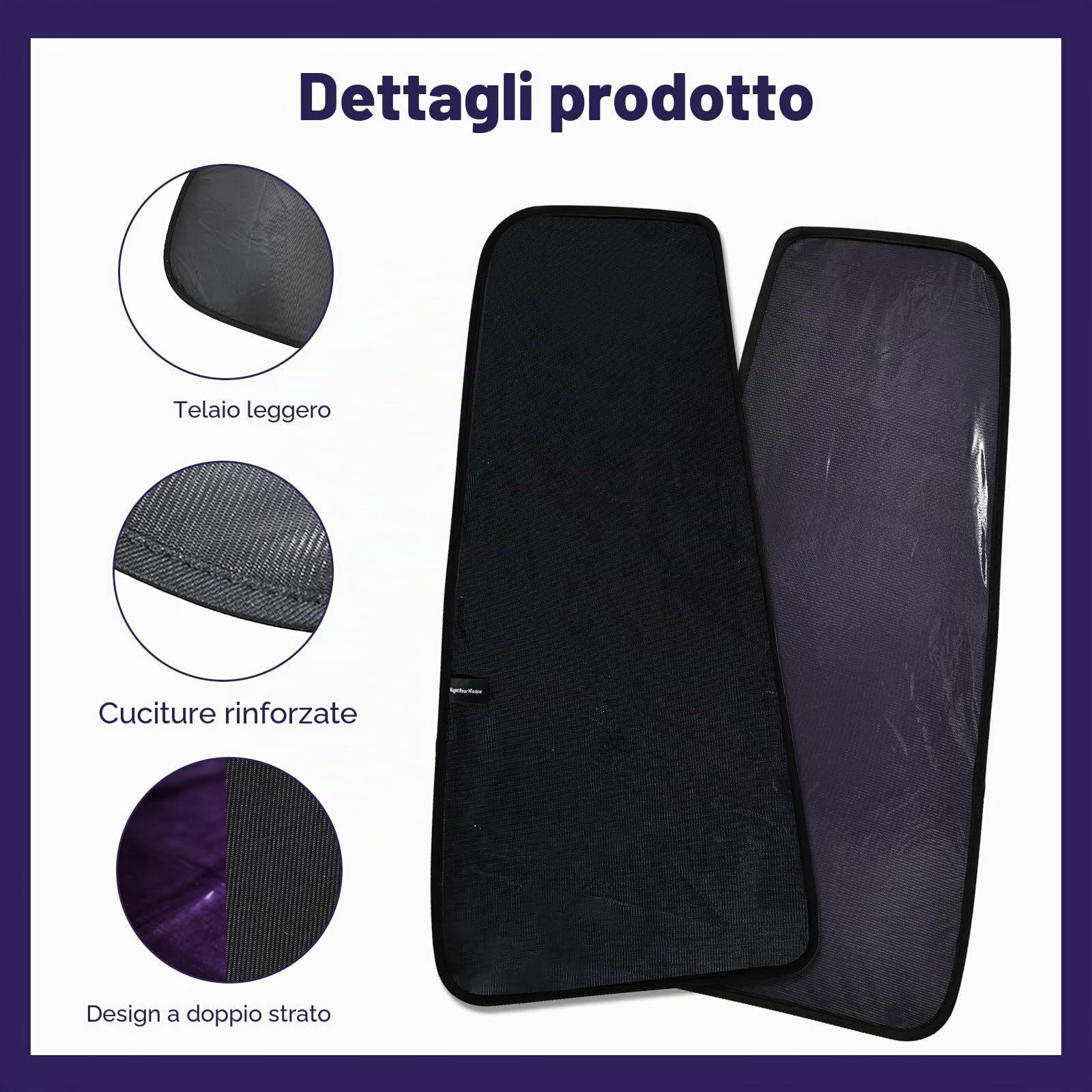 ZATOOTO Parasole per finestre Tesla Model 3 per bambini - Protezione UV e dal calore, adesivo statico, privacy, installazione senza attrezzi (2 pezzi)