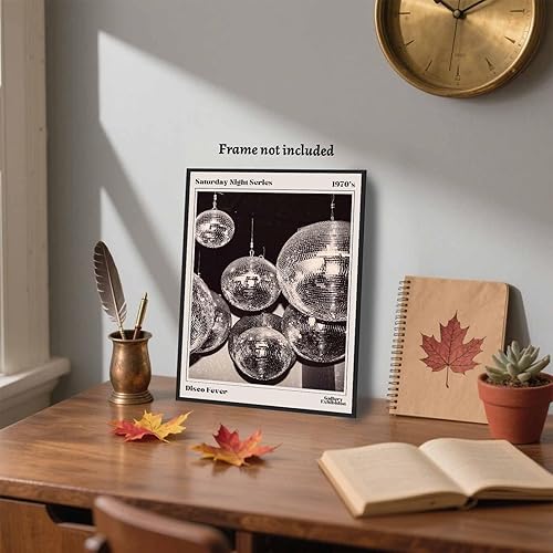 Miniatura 4 de LEKDRA Arte de pared de moda en blanco y negro retro de los años 70, Saturday Night Disco Fever Magazine, póster de revista Funky Feminist Bar Cart