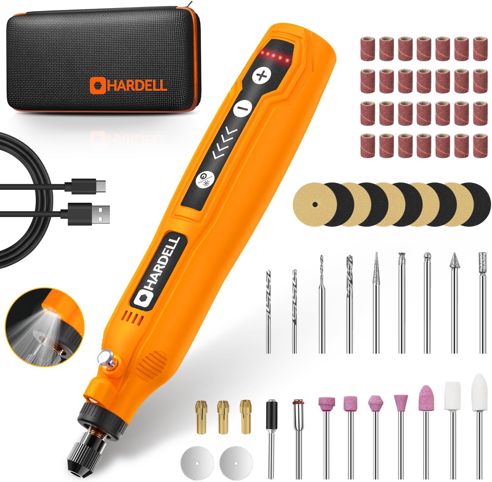 Mini Cordless Rotary Tool, USB Charging, 5-Speed Rotary Tool Kit with 69 Accessories, Multi-Purpose 3.7V Power Multi Tool for Sanding, Polishing, Drilling, Etching, Engraving, Cutting, DIY