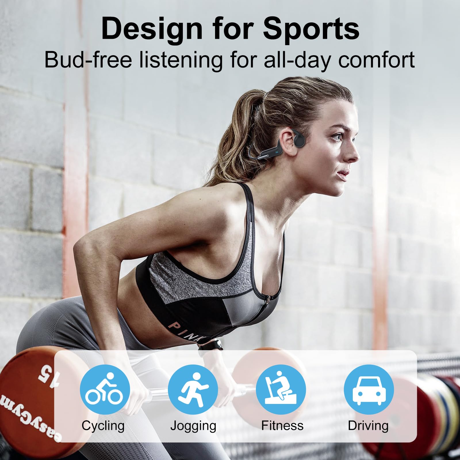 HIFI WALKER Auriculares Natacion Sumergibles, MP3 Acuaticos para Natacion IPX8 Resistente al Agua, Reproductor de música 32G, Bluetooth 5.3 Auriculares Sport de conducción ósea para Correr, Nadar