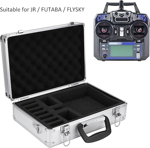 Miniatura 3 de VGEBY Bolsa de aluminio del transmisor, 2.4G modelo universal de avión controlador remoto caja de aluminio para JR/FUTABA/Flysky Modelado Accesorios
