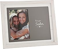 Vista 1 de Pavilion Gift Company - Marco de fotos Love You Sister MDF para fotos de 4 x 6 pulgadas, marco de fotos envejecido, acabado de grano de madera