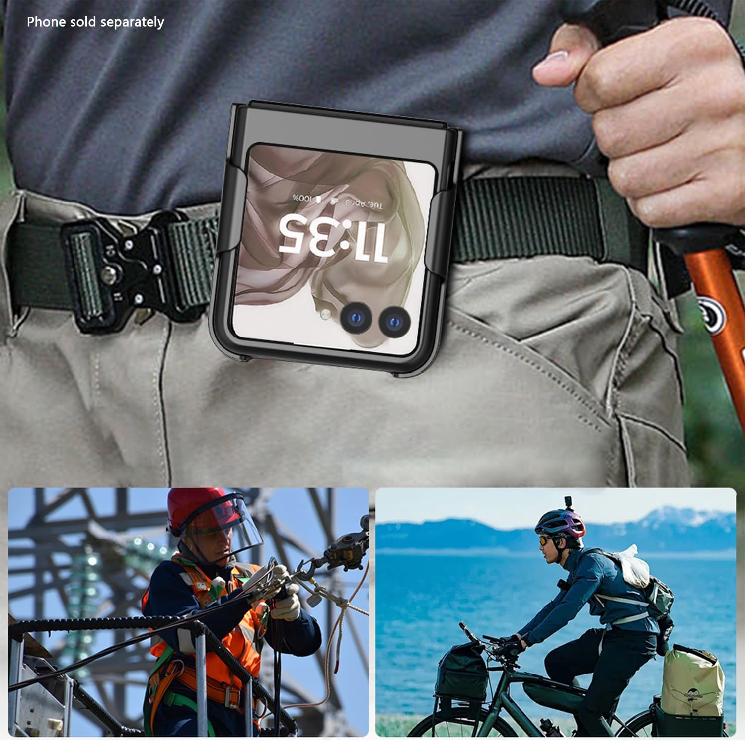 Sahara - Venture Series with Belt Clip Hard Shell Case for Motorola Razr (2024), Scorpion Black, (CP00625)