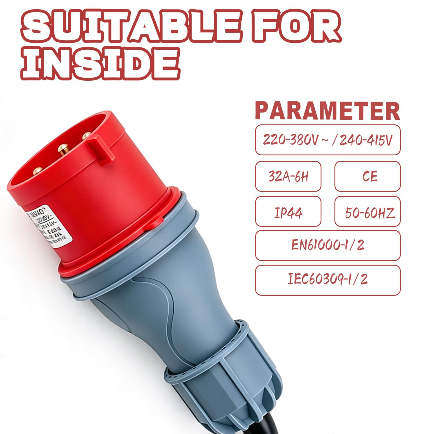 CEE Adapter auf Tesla Adapter 5 Pin 16A, 0,3 m Verlängerungskabel für Mobile Wallbox & EV Ladegerät, IP55, hochreines Kupfer, flammhemmend, tragbarer Ladeadapter für Außeneinsatz