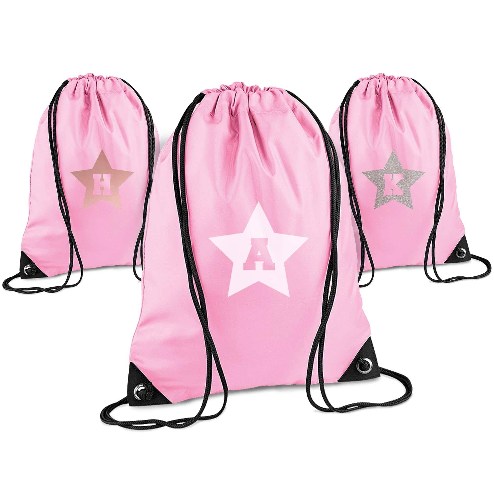 Print Maniacs Personalised Drawstring Bag for Kids Back to School PE Bag, Swim Bag with Name Ideal for Boys, Girls, Toddlers,and Primary School Students Perfect School Bag Pink