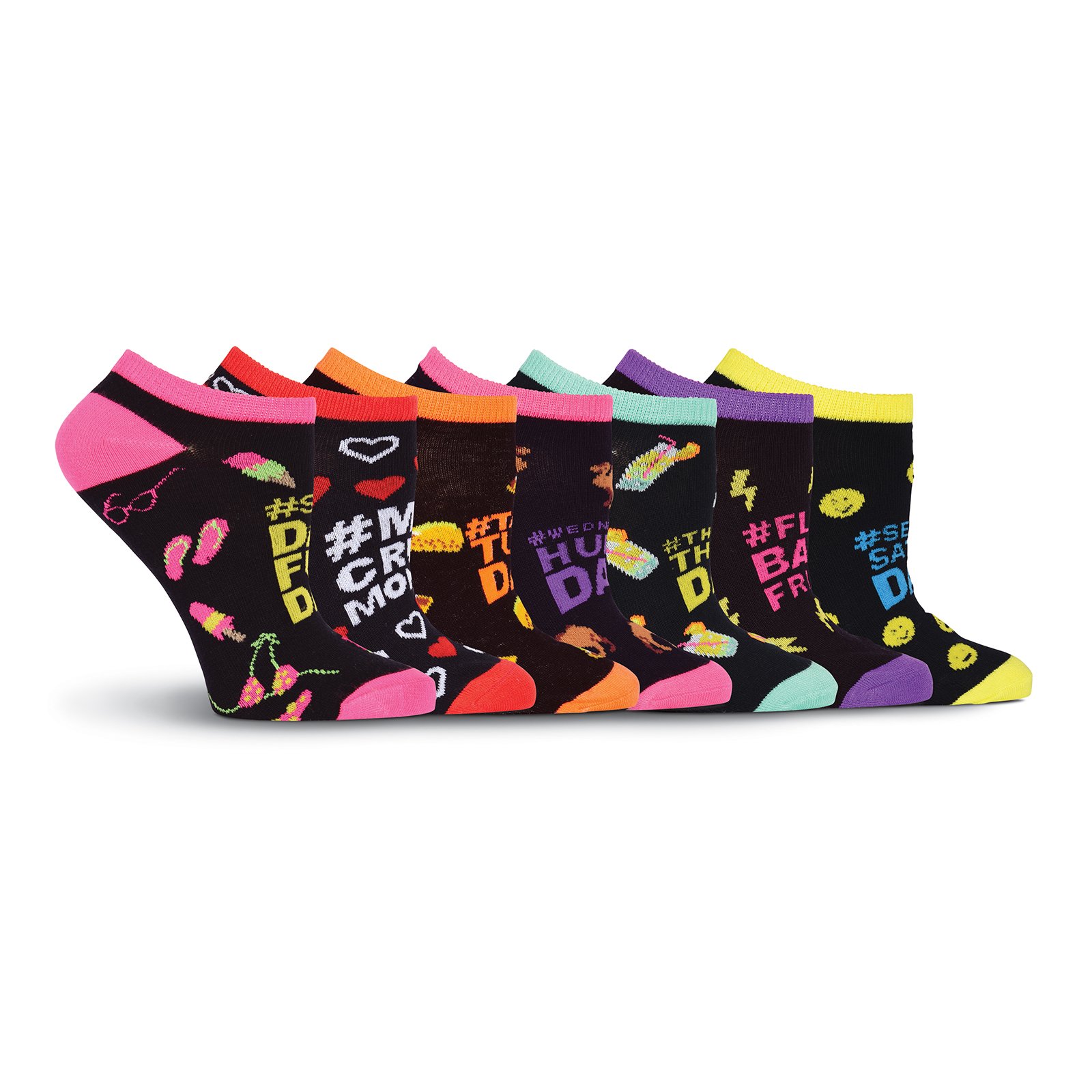 K. Bell KBWS17C062-07 Multipack No Show Socks, Multi-Colour