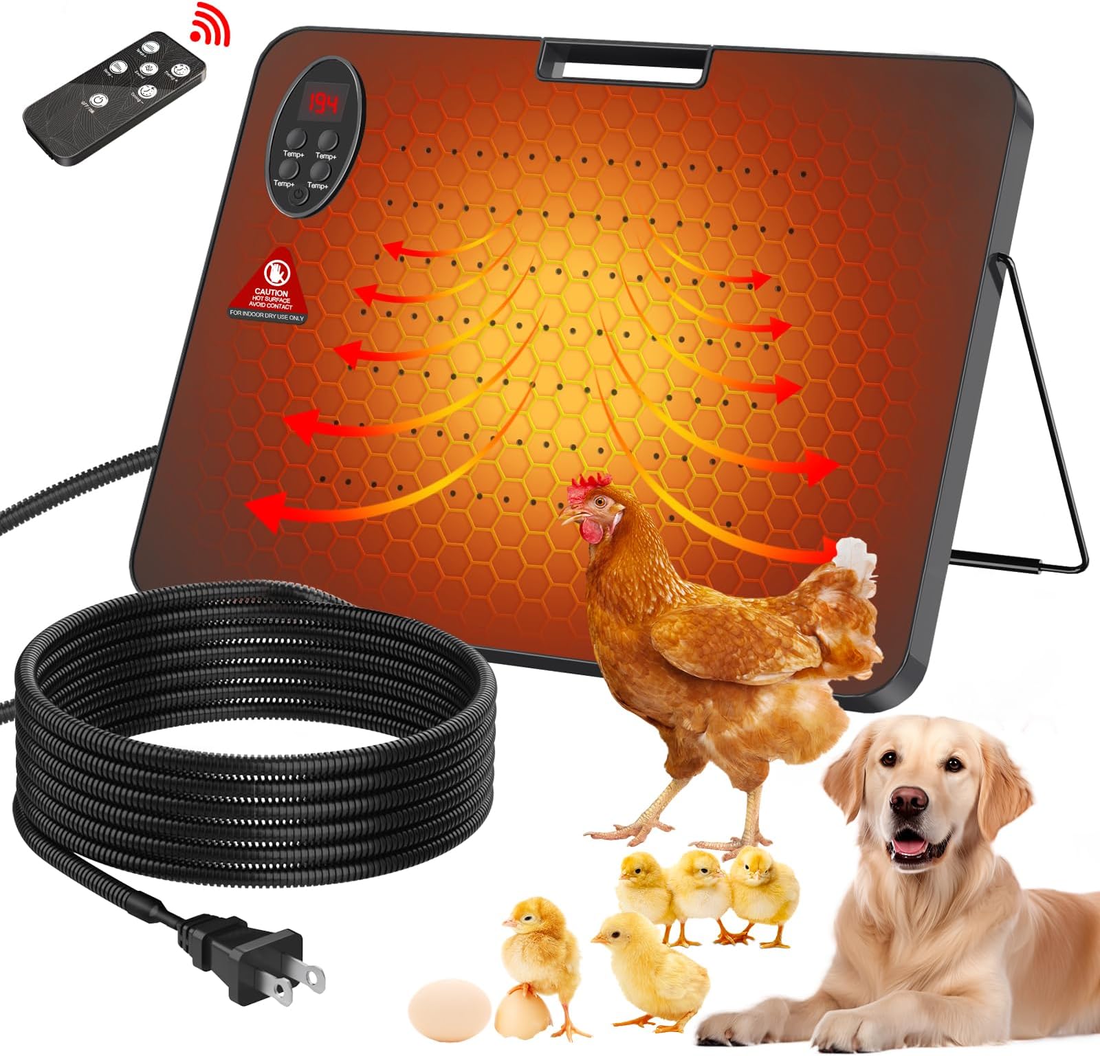 HOT Heat Lamp Cozy Chicken Coop Flat Panel Heater Heat