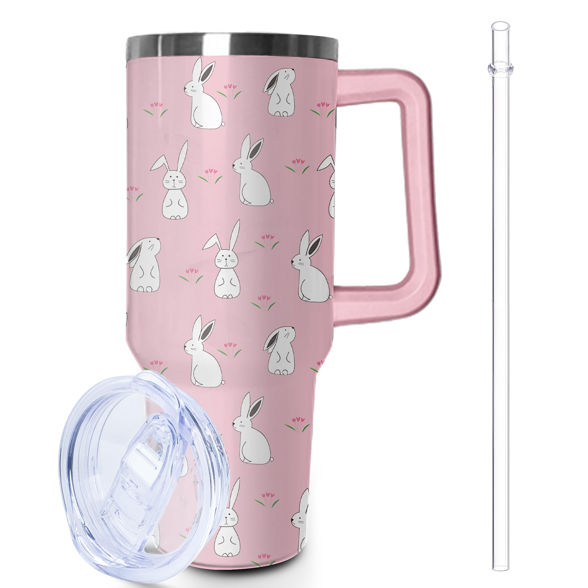 Amazon.com | Lumumanber 40oz Easter Bunny Tumbler with Handle and