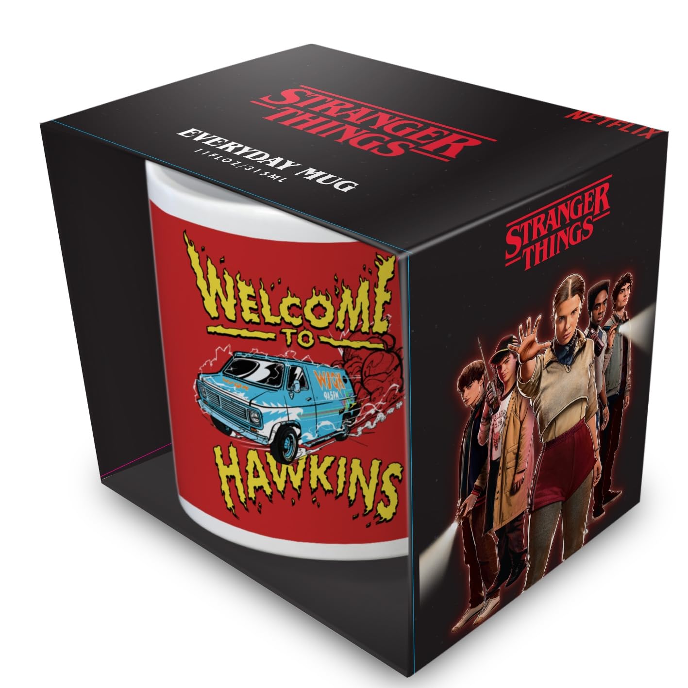 Stranger Things (Hawkins White Mug, 315ml / 11oz Ceramic Cup, Official Netflix Licensed Merchandise, Premium Drinkware Gift for Fans & Collectors