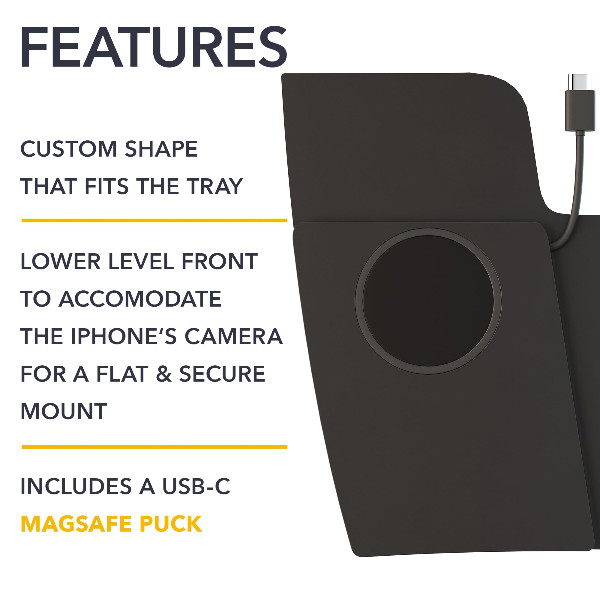 TWRAPS Magnetic Wireless Charging Pad for Ford Bronco Sport 2021-2025 & for Ford Escape 2023-2025, Compatible with iPhone 16 15 14 13 with MagSafe case