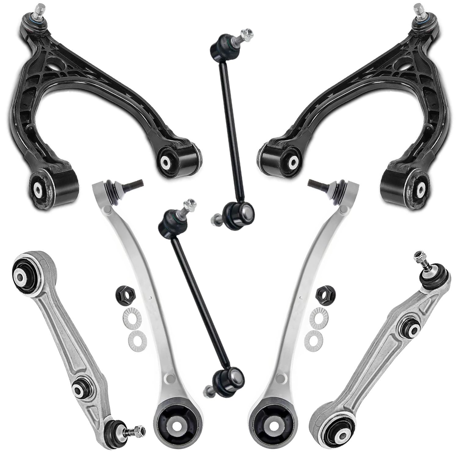 Detroit Axle - 8pc Front End Suspension Kit for 2016-2024 Tesla Model X
