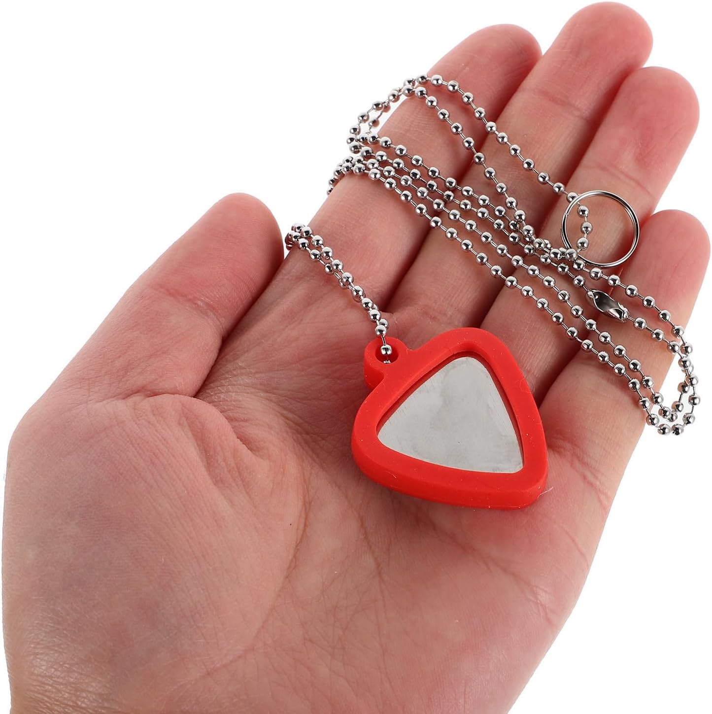 Outanaya Silicone Guitar Pick Holder Necklace Comfortable Daily Wear Design with Metal Chain Unique Stylish Accessory Compact Bass Pick Sleeve Protector for Guitarists and Music Lovers image 4
