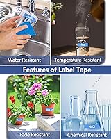 Vista 3 de Cruxer Paquete de 4 cintas de repuesto para P-Touch TZe-525 AZe-525 azul, blanco sobre azul, 0.35 pulgadas, 0.354 in x 26.2 ft, compatible