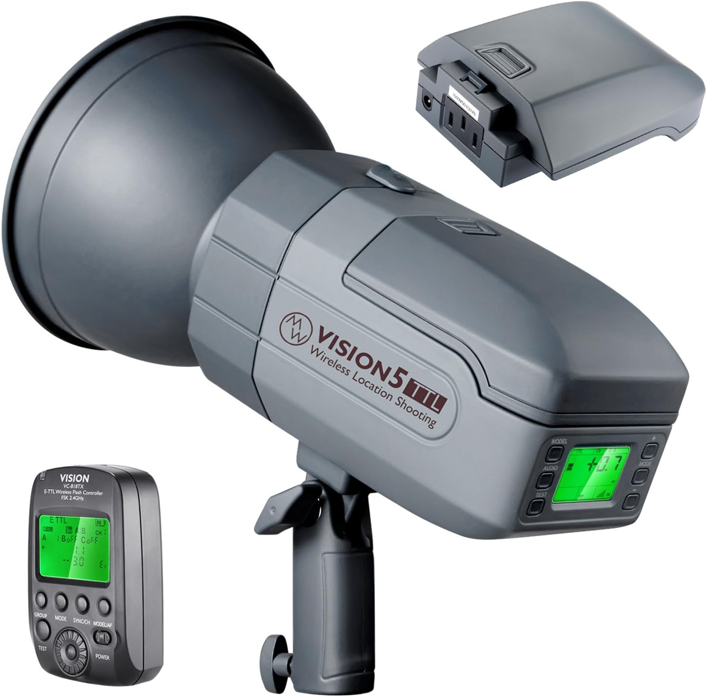 Neewer Vision5 400W TTL for CANON HSS Outdoor Studio Flash Strobe with 2.4G System and Wireless Trigger,2 Packs Li-ion Battery(up to 500 Full Power Flashes),German Engineered,3.96 Pounds,Bowens Mount