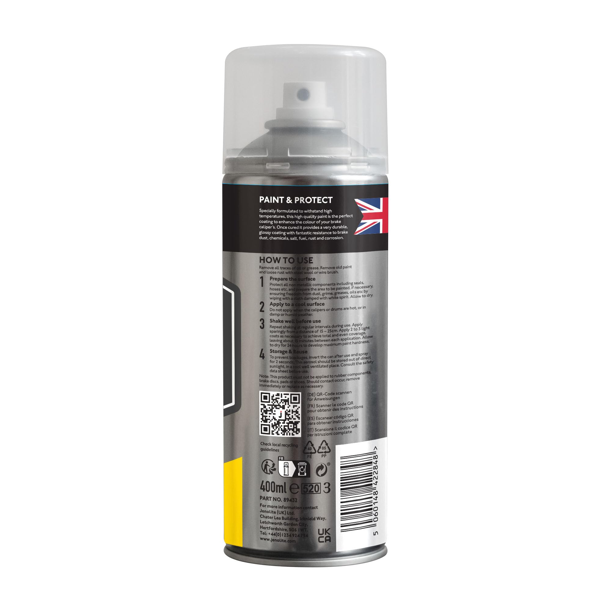 JENOLITE- Bremssattellack Gelb. Bremssattelfarbe. Hitzefester Thermolack für Bremsklötze am Auto bis 300°C. Inhalt: 3x 400ml