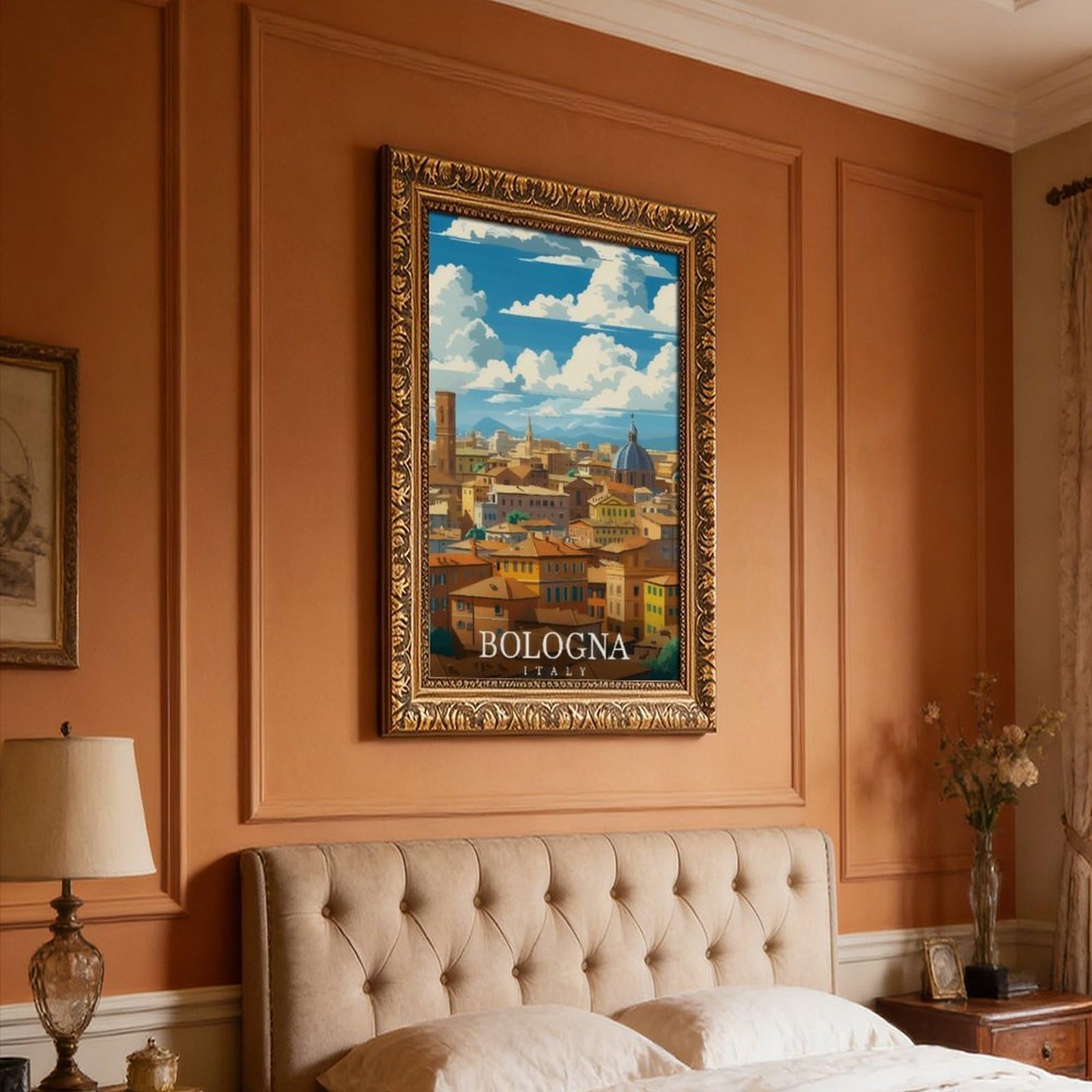 Poster su tela a tema viaggi Bologna, Italia (3), decorazione per camera da letto, ufficio, stanza, regalo, 40,6 cm L x 61 cm W
