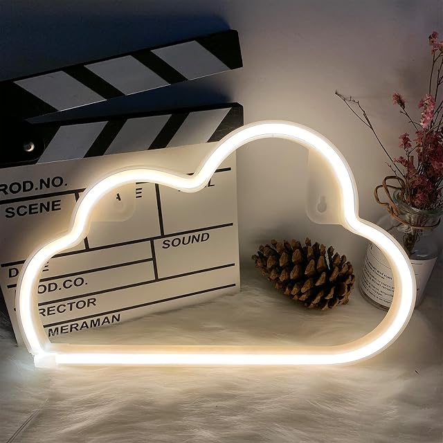 ENUOLI Chmura Neonowe Światła Chmura Neonowe Znaki Neonowe Światła Na ściany Neonowe Chmura Neon Signs Light Signs Bateria Lub USB Powered Światła Światła Dla Dzieci Pokój Sypialnia Boże Narodzenie