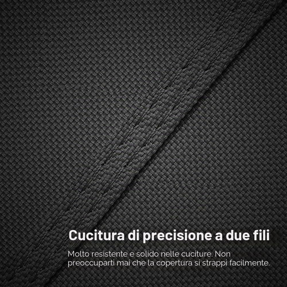 Copertura per Barca Impermeabile, 600D Oxford Tessuto Telo Copri per Barche, per Scafo a V, Tri-Scafo, Barca da Sci da Pesca, Nero 636x332cm