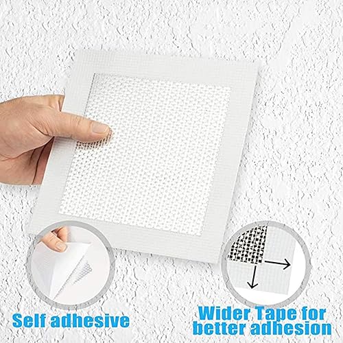 Miniatura 4 de Brave Tour Paquete de 12 parches de reparación de paneles de yeso de 2 pulgadas, parche de reparación de pared de aluminio, malla de fibra