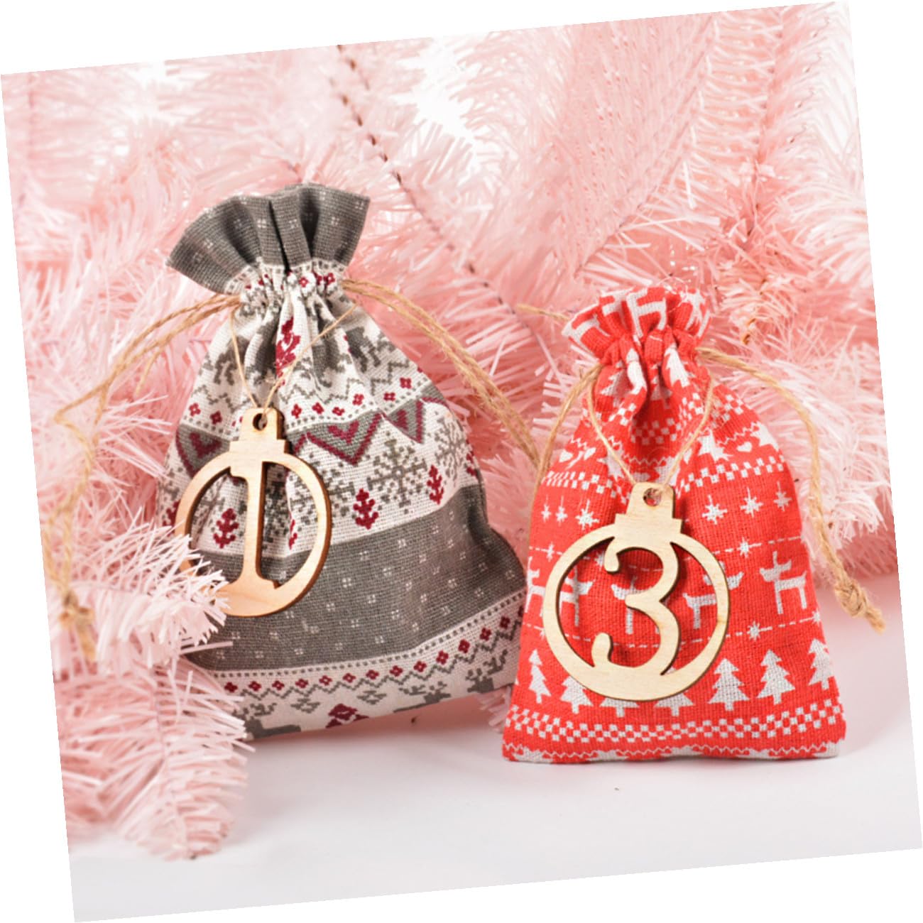 ibasenice Bolsas de Obsequio para Fiestas Navideñas Bolsitas Cordón de Dulces y Golosinas para Colgar Bolsas Cordón para Eventos