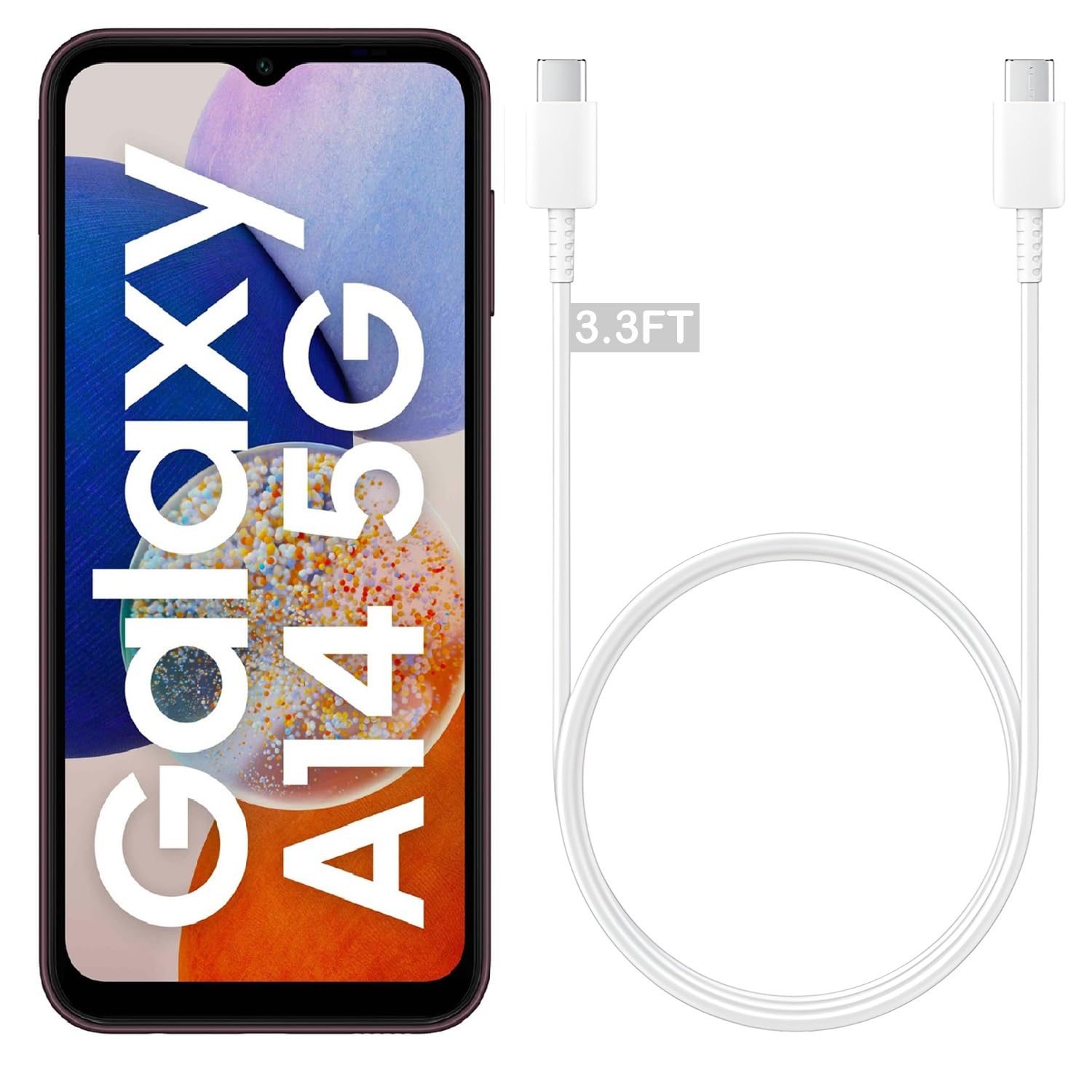 Samsung Original USB-C to USB-C Cable 3.3FT (5A) Compatible with Samsung A14 5G Cellular Phone, Type-C Charging Cable 1m Device Type C Power Data Sync PD Cord 45W – (White) Samsung Original USB-C to USB-C Cable 3.3FT (5A) Compatible with Samsung A14 5G Cellular Phone, Type-C Charging Cable 1m Device Type C Power Data Sync PD Cord 45W – (White)