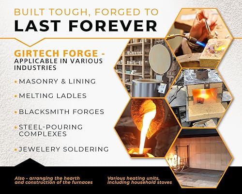 Miniatura 5 de Ladrillos refractarios resistentes para forja de alta temperatura 3200F - Paquete de 2 ladrillos refractarios extra de alta temperatura aislados