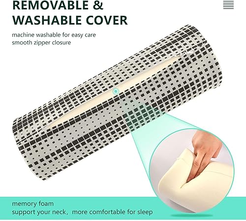 Miniatura 3 de Fundas de almohada decorativas con patrón moderno y elegante, almohada decorativa para el cuello, cilindros de espuma, almohadas de apoyo para