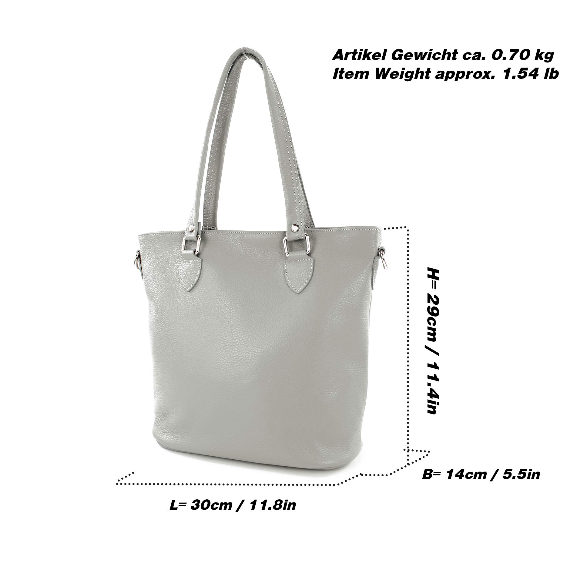modamoda de T215 Damen Leder Schultertasche Shopper, handmade in Italy