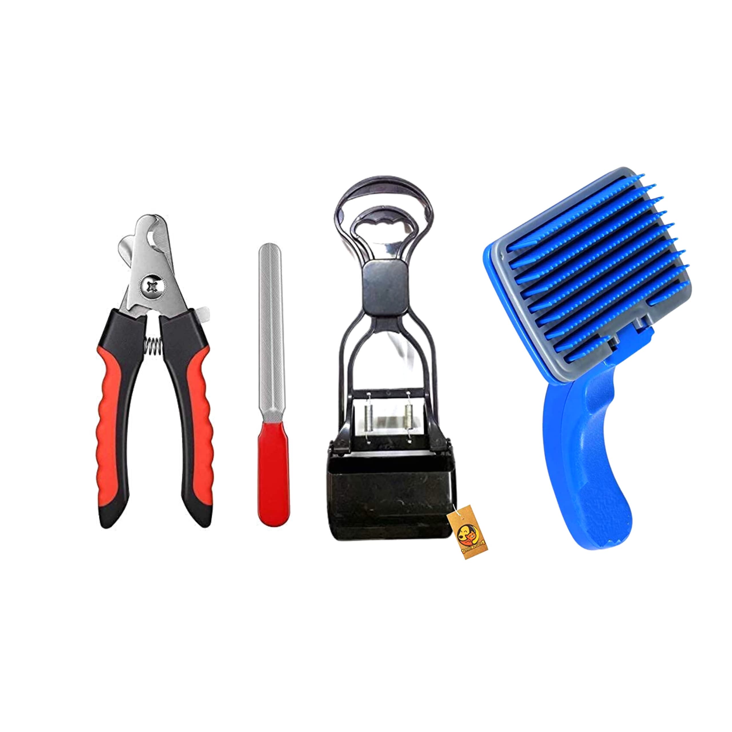 Foodie Puppies Pet Grooming Accessories Combo for Dogs & Puppies - Nail Clipper with Filer + Pet Pooper Scooper + Rectangle Head Plastic Slicker Brush with Press Key (B09F8RLCCQ) Amazon Price History, Amazon Price Tracker