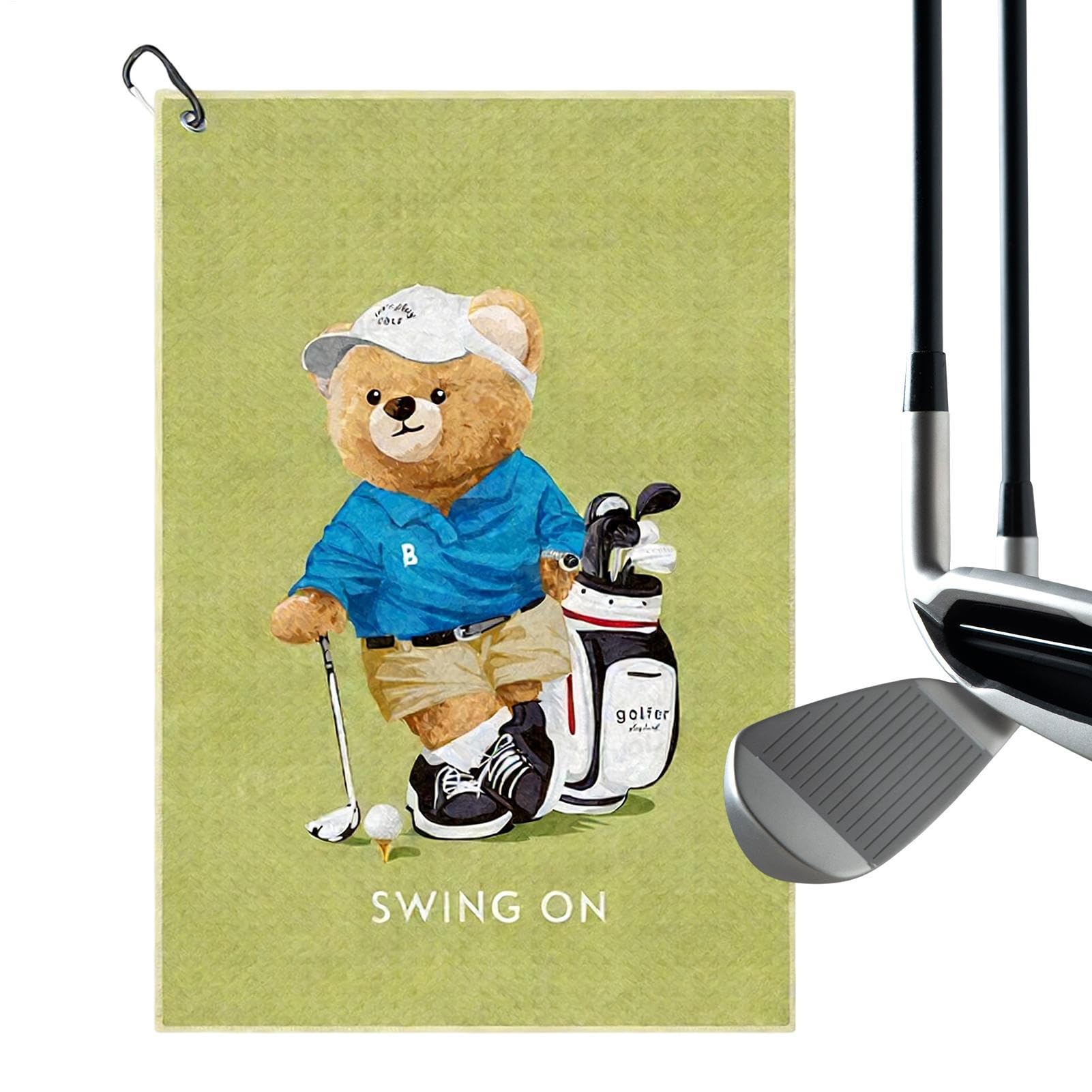 Serviette de golf microfibre grand format pour parcours et club