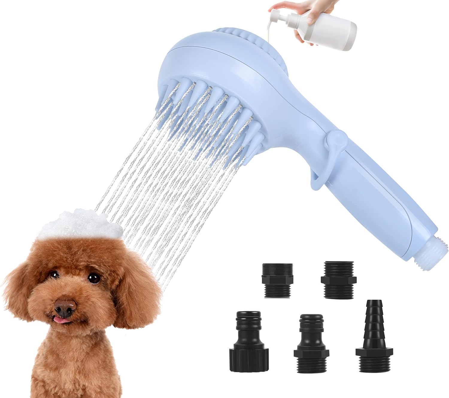 NESOVI Pet Shower Head Attachment Dog Sprayer with Shampoo