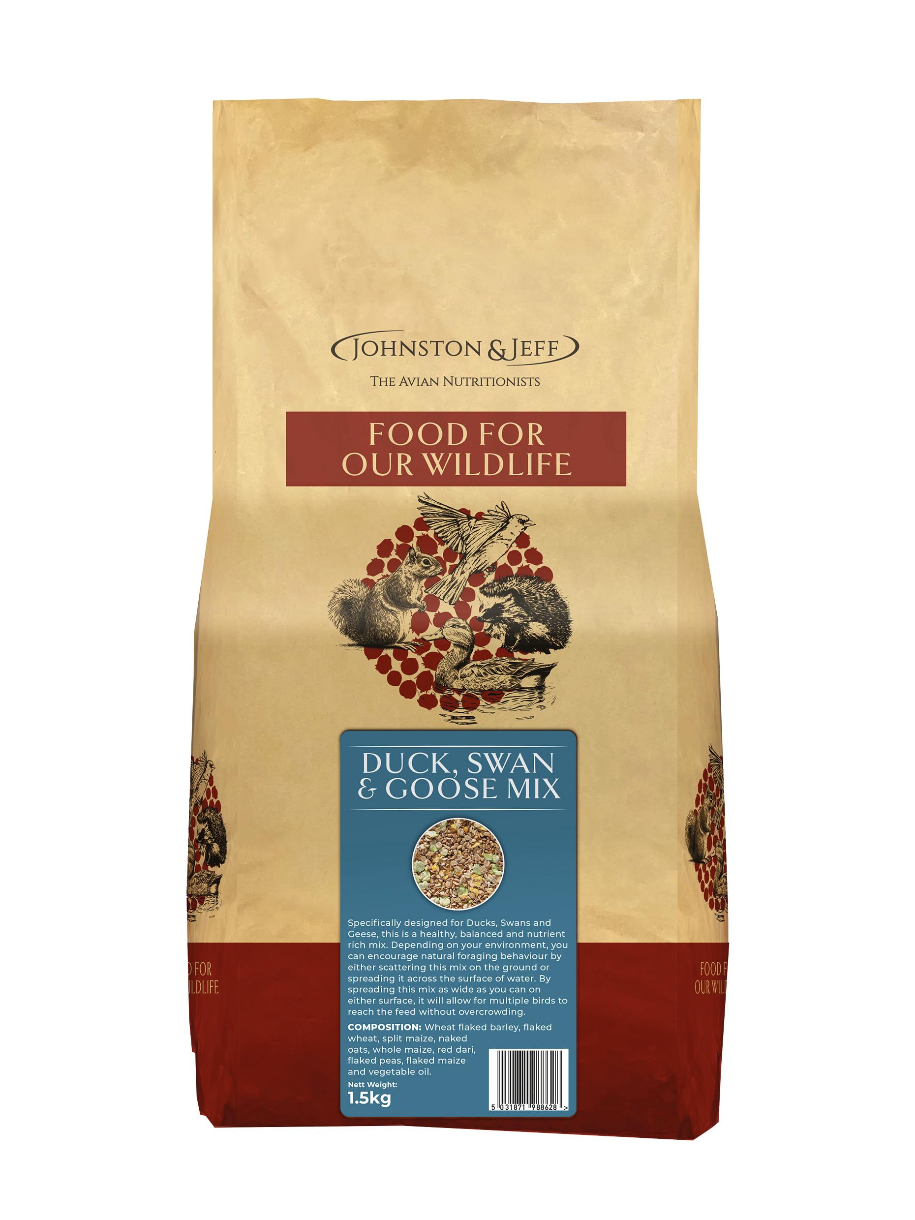 Johnston & Jeff 1.5kg Duck, Swan & Goose Mix Mixed Poultry Seed Corn