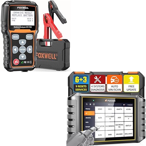 FOXWELL BT705 12V 24V probador de batería de coche NT716 OBD2 escáner ABS/SRS/motor/transmisión diagnósticos