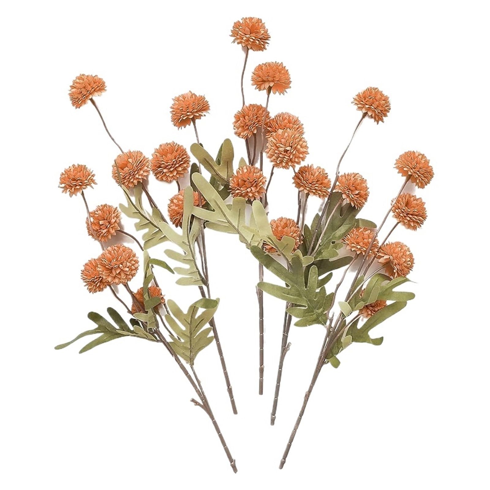 HamPaesk 5Pcs Artificial Flower Bouquet Silk Fake Flowers Home Garden Wedding Decors DIY Craft Wreath(Orange)